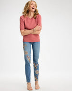 Girlfriend Slim Embroidered Ankle Jeans - US 8229