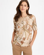 Ella Printed Short-Sleeve Sweater - US 8417