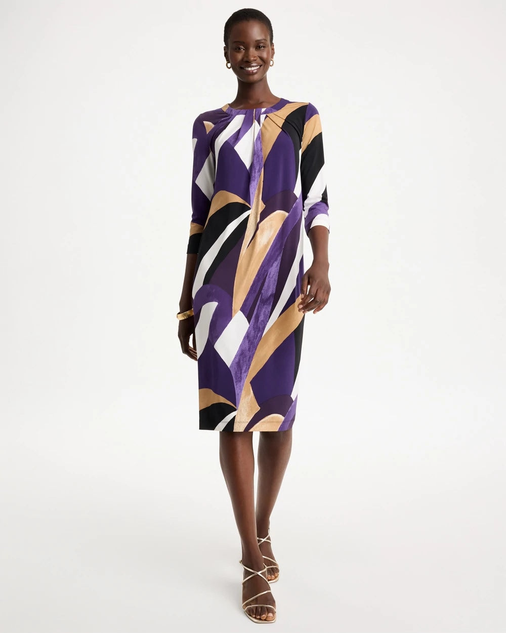 Travelers™ Knit Printed Twist-Front Dress - US 5192