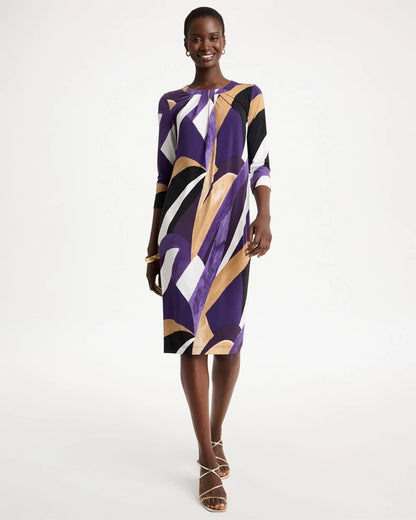 Travelers™ Knit Printed Twist-Front Dress - US 5192