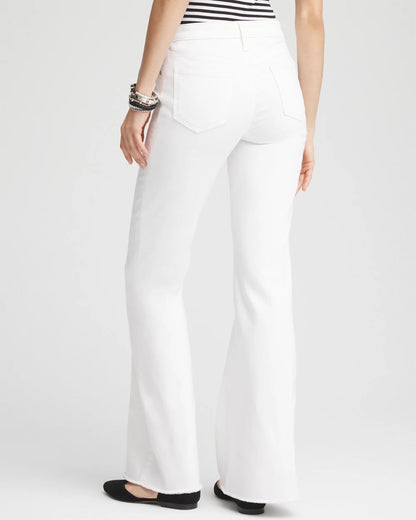 Girlfriend No Stain Frayed Flared Jeans - US 7817
