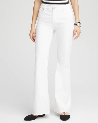 Girlfriend No Stain Frayed Flared Jeans - US 7817