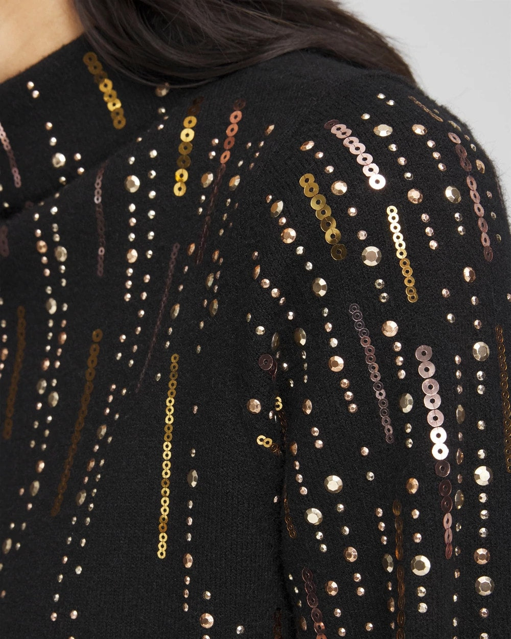 Ombré Sequin Pullover Sweater - US 8210