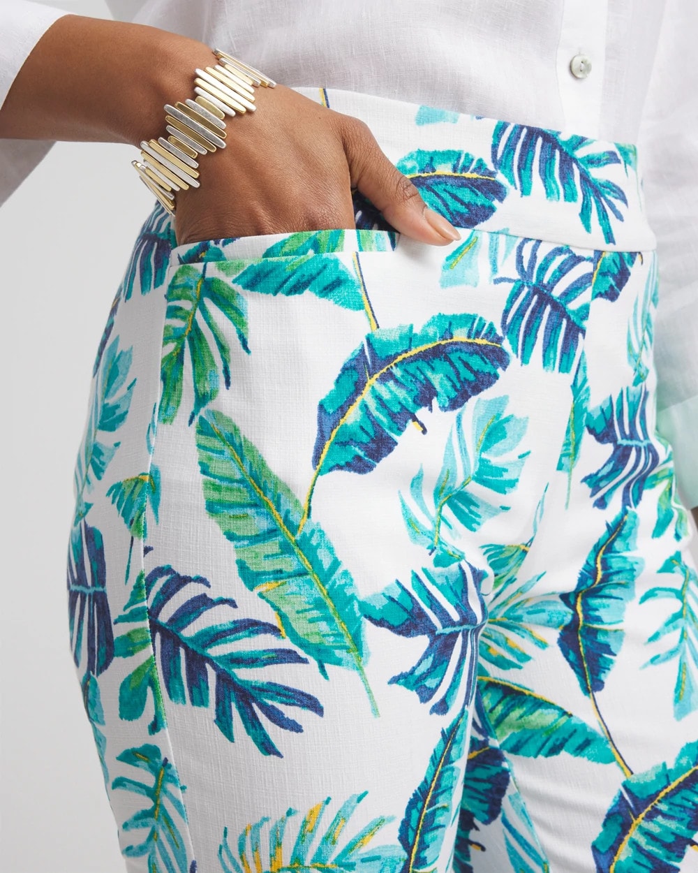 Brigitte™ Tropical Pull-On Cropped Pants - US 4144