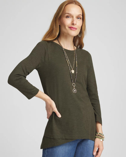 3/4 Sleeve Overlap Tunic - US 2471
