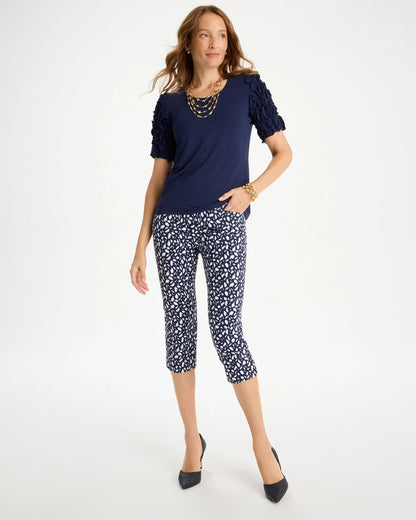 Brigitte™ Slim Printed Pull-On Capri Pant - US 9120