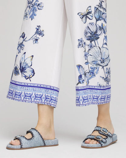 Butterfly Pull-On Linen Cropped Pants - US 2105