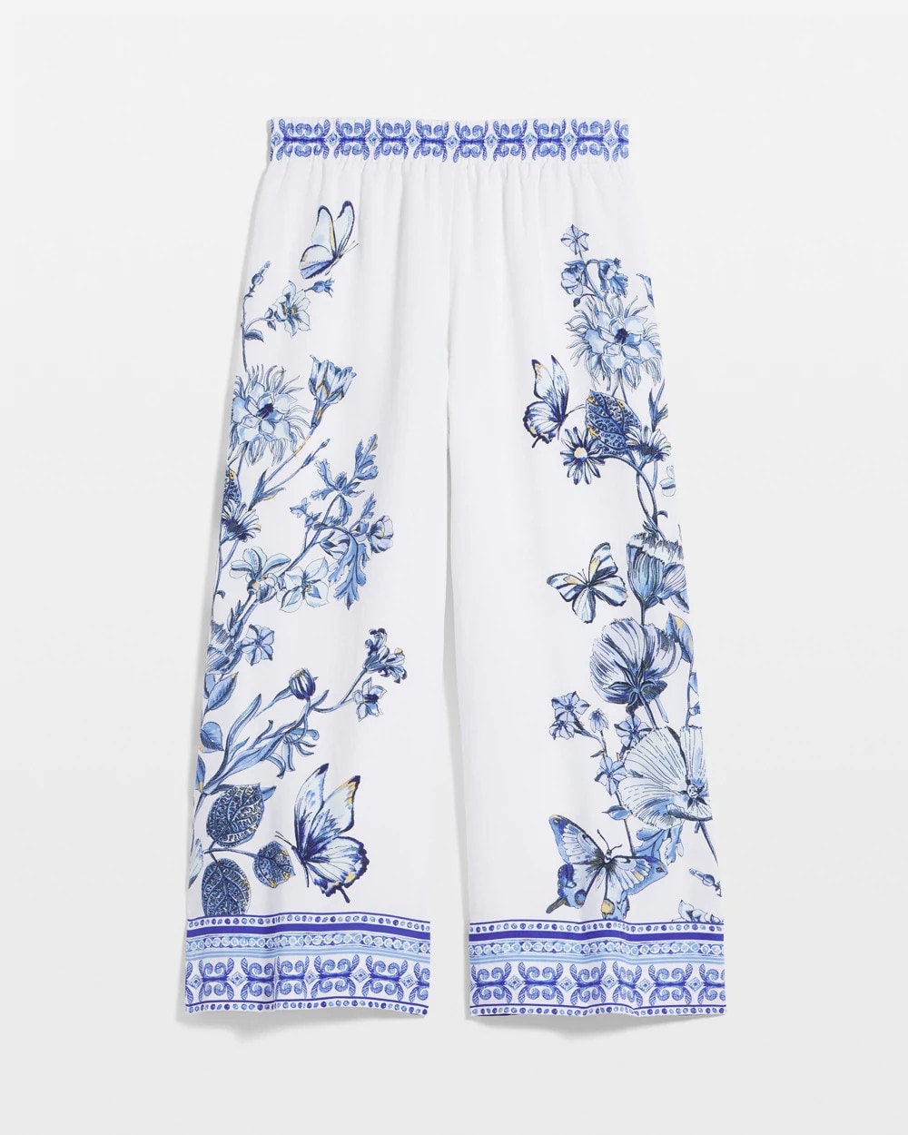 Butterfly Pull-On Linen Cropped Pants - US 2105