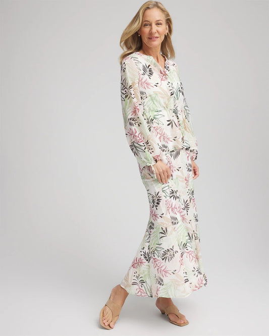 Floral Embroidered Crinkle Maxi Skirt - US 6448