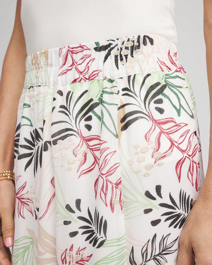 Floral Embroidered Crinkle Maxi Skirt - US 2164