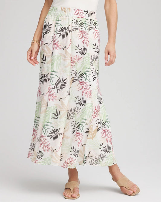 Floral Embroidered Crinkle Maxi Skirt - US 6448