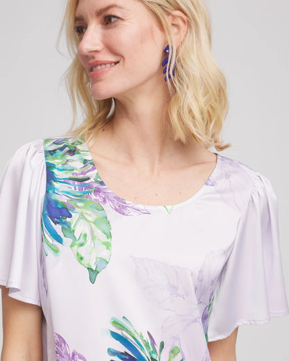Flutter Sleeve Satin Top - US 2074