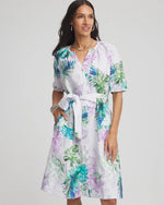 Floral Linen Shirtdress - US 4804