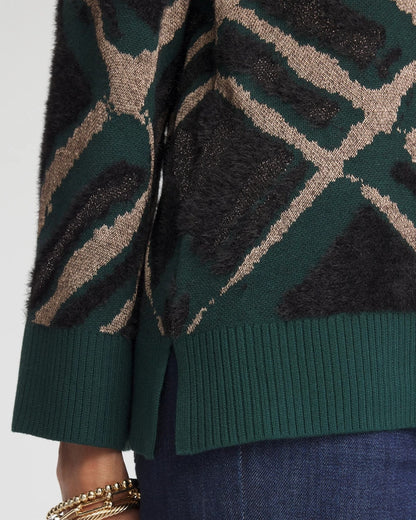 Eyelash Jacquard Pullover Sweater - US 2438