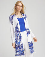 Island Motif Pointelle Long Cardigan - US 6980