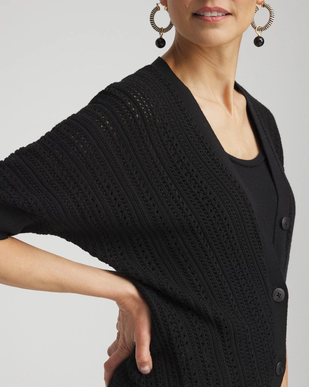 Dolman Pointelle Cardigan - US 6945