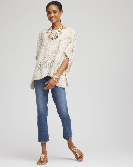 Crochet Boatneck Poncho - US 8467