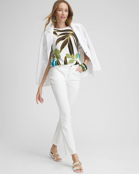 Palm Print Intarsia Pullover - US 4523
