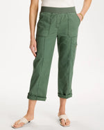 Poplin Cropped Roll Tab Pants - US 0329