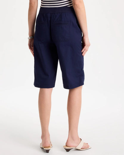 Poplin Cotton Roll-Tab Shorts - US 2696