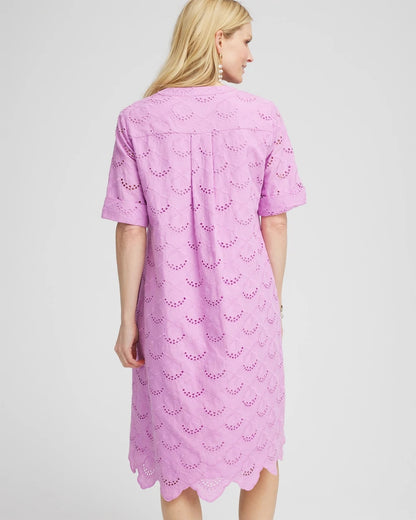 Eyelet Popover Dress - US 8079