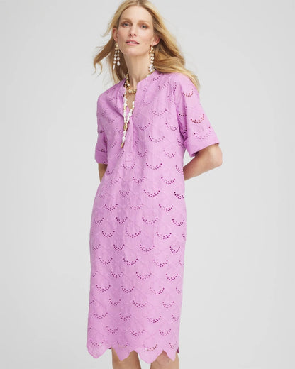Eyelet Popover Dress - US 8079