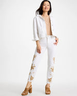 Girlfriend Slim Raffia Palm Crop Jeans - US 7782