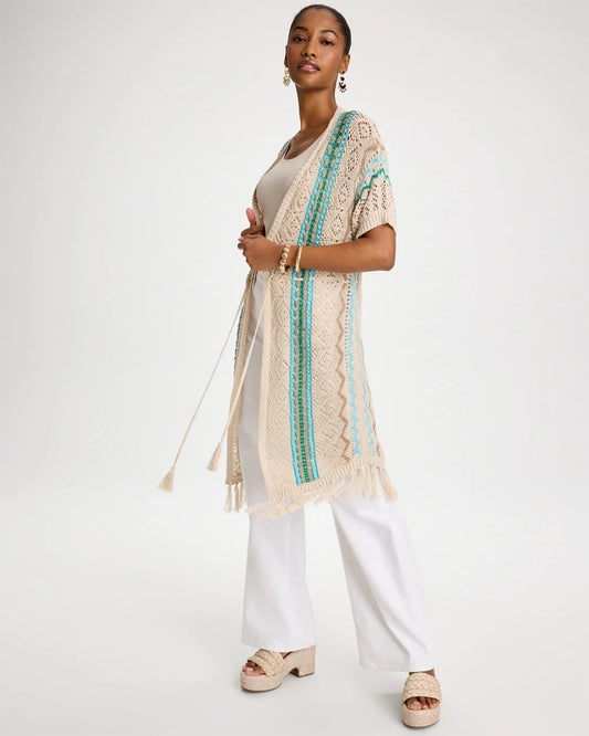 Rainbow Crochet Pointelle Vest - US 4495