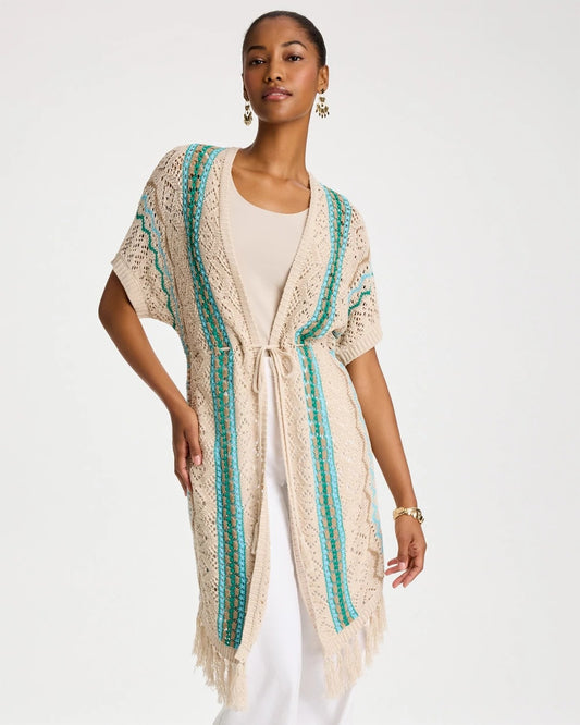 Rainbow Crochet Pointelle Vest - US 4495