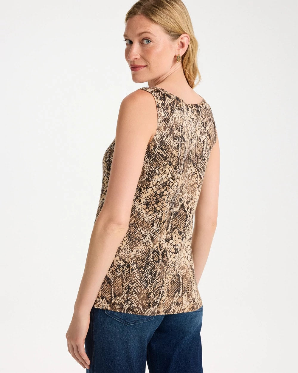 Ella Python Animal Print Sweater Tank - US 5574