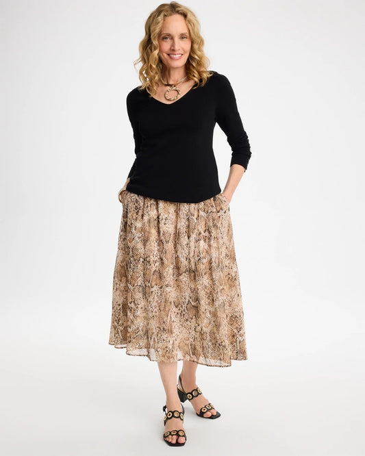 Georgette Python Animal Print Pull-On Skirt - US 0312