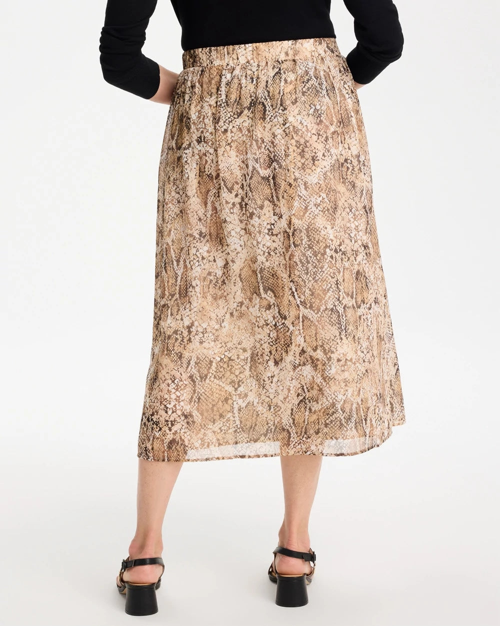 Georgette Python Animal Print Pull-On Skirt - US 5695