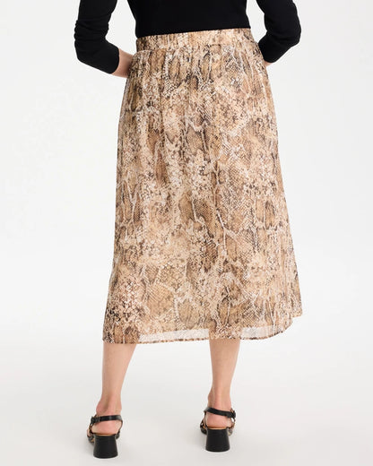 Georgette Python Animal Print Pull-On Skirt - US 5695