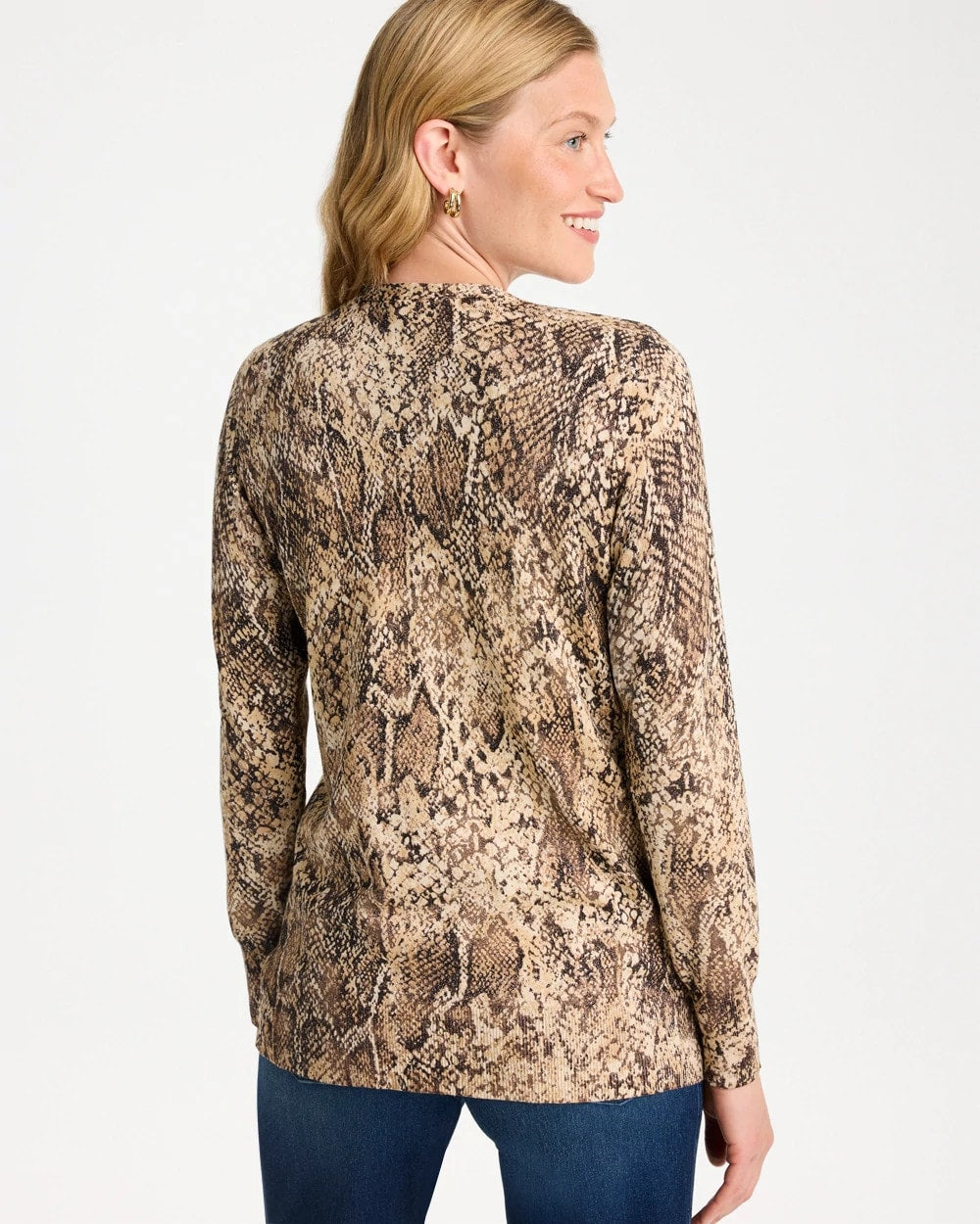Ella Python Animal Print Cardigan - US 8822