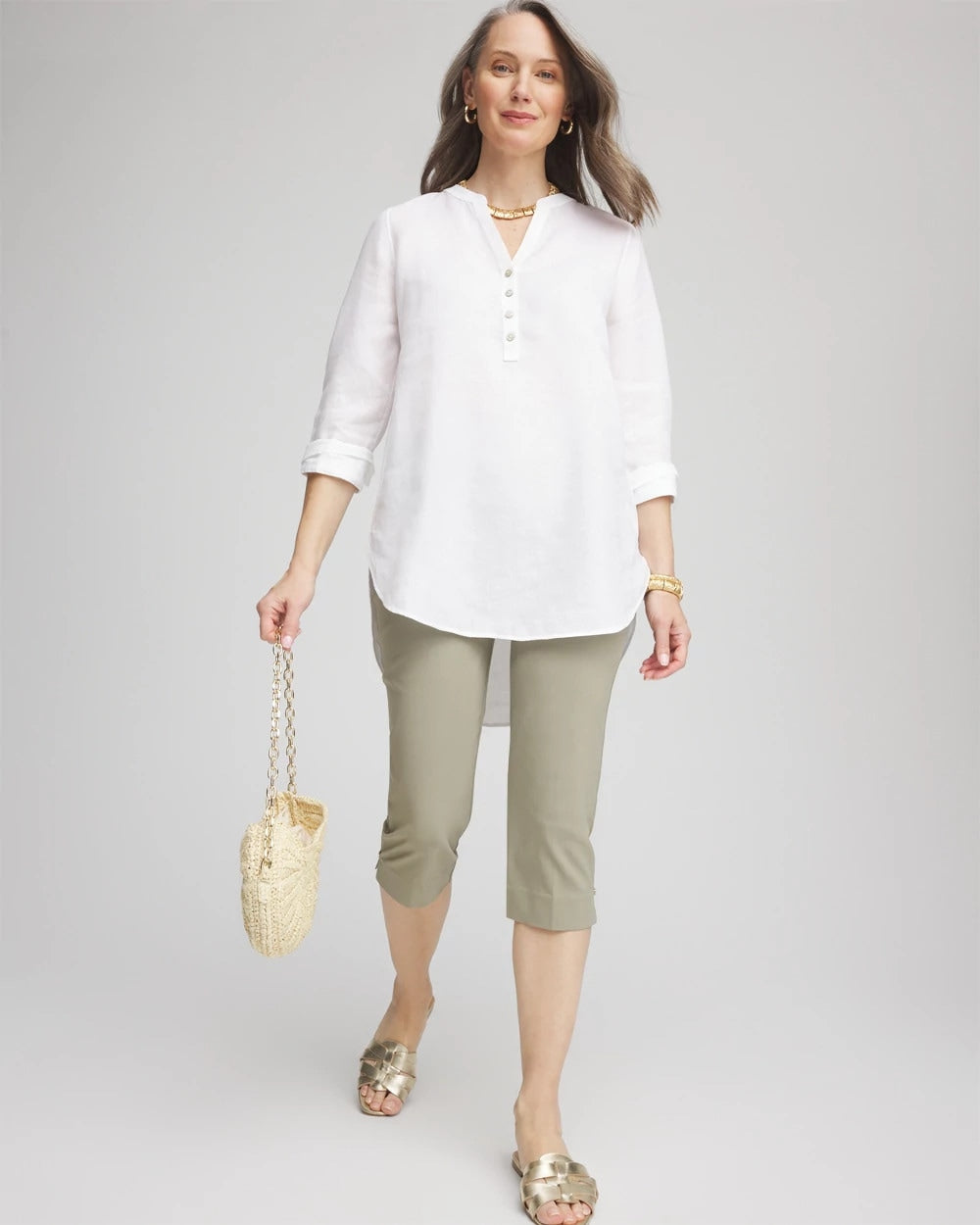 Brigitte™ Slim Rivet Pull-On Capri Pant - US 5516