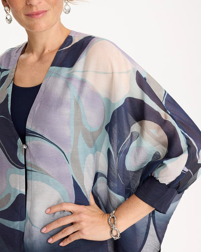 Woven Printed Cocoon Ruana - US 1510