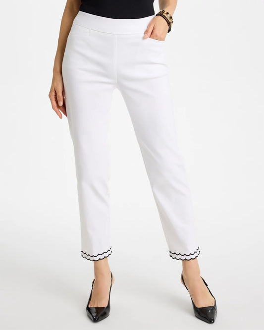 Contrast Scallop Brigitte™ Slim Crop Pant - US 6446