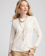 Scattered Sequin Pullover Sweater - US 9996