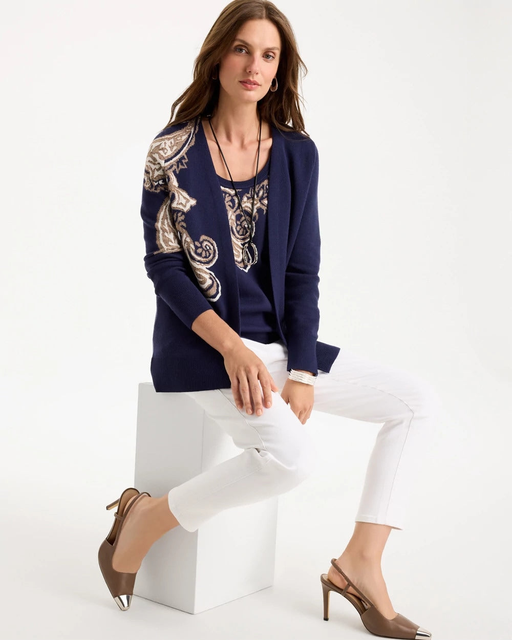Ella Printed Long-Sleeve Cardigan - US 6305