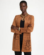 Faux Suede Cutwork Longline Jacket - US 7465