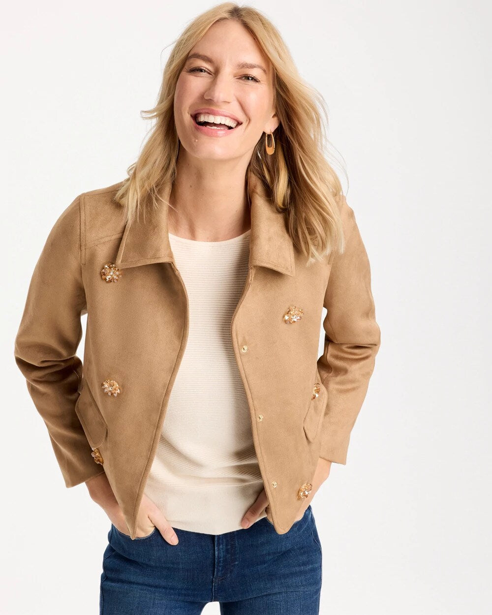 Bejeweled Long-Sleeve Chore Jacket - US 1189