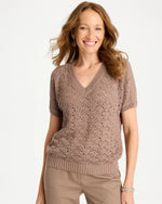 Sequin Pointelle Pullover - US 9561