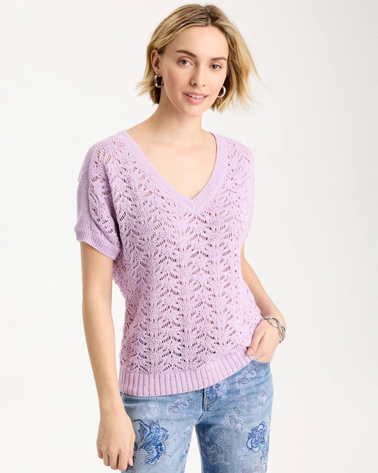 Sequin Pointelle Pullover - US 4175
