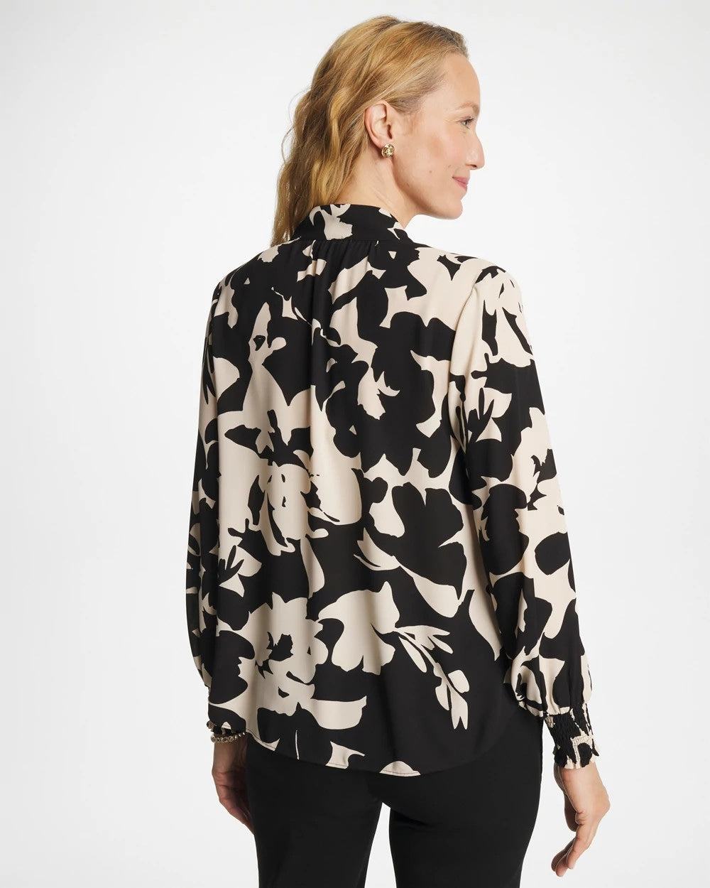 Crepe Mockneck Blouse - US 1050