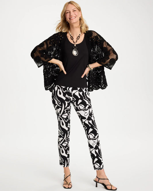 Crochet Lace Sequin Short Kimono - US 9915