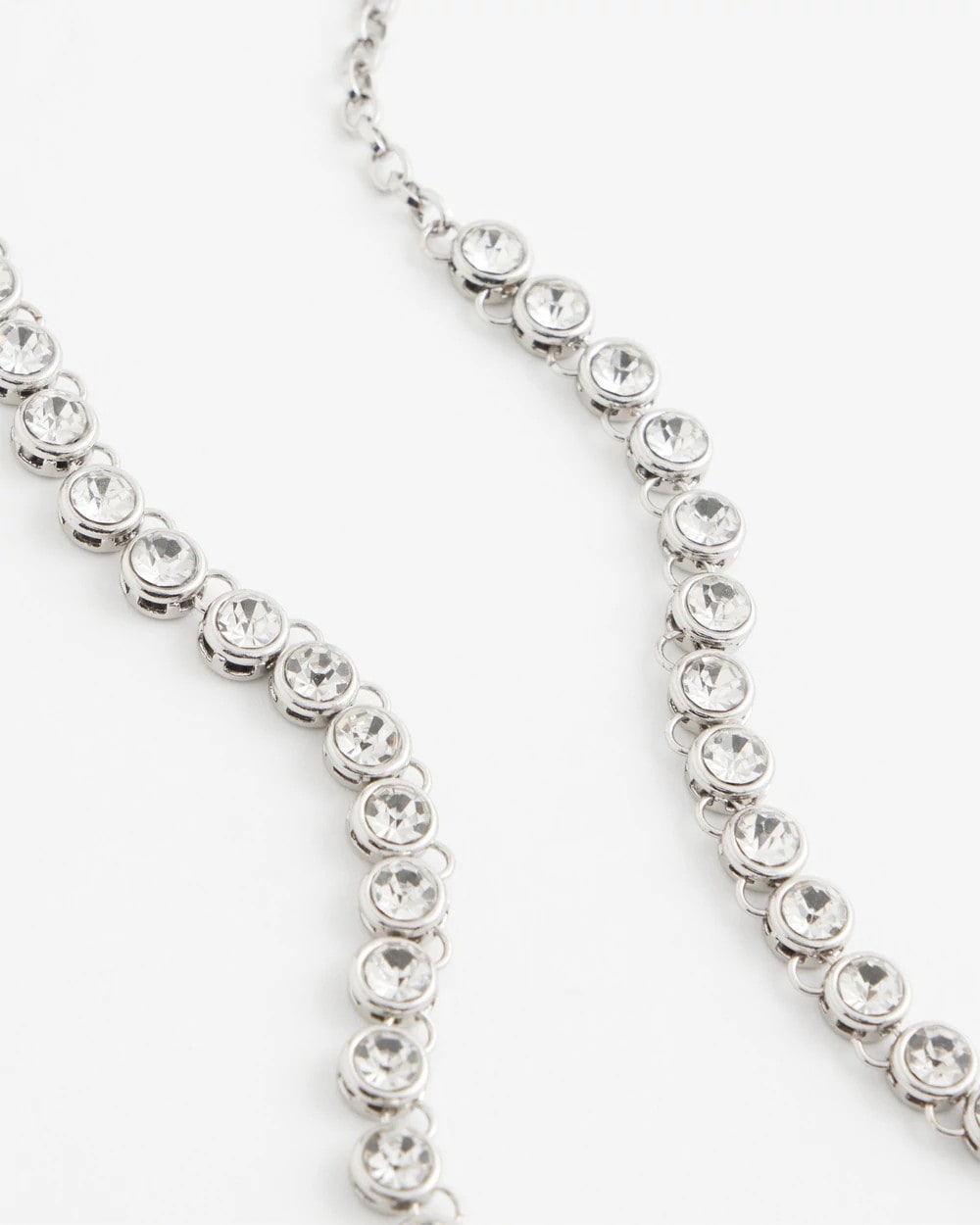Silvertone Tennis Necklace - US 9498
