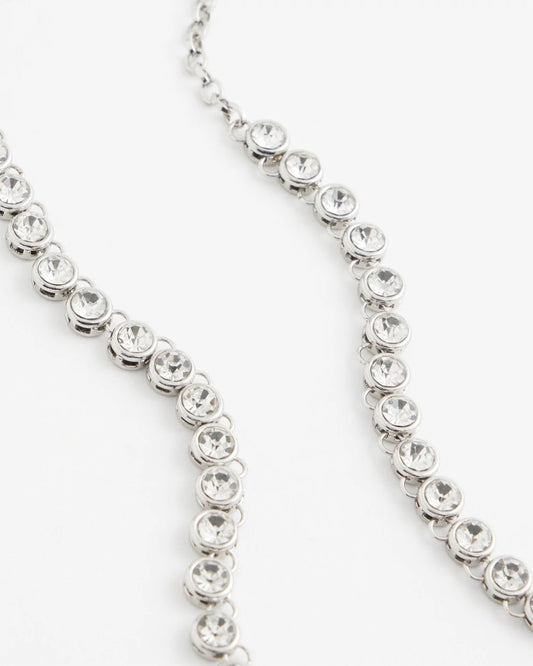 Silvertone Tennis Necklace - US 9498