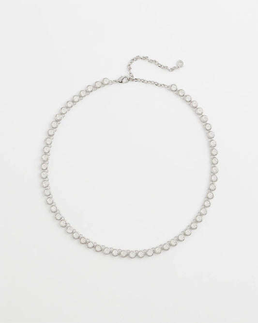 Silvertone Tennis Necklace - US 9498