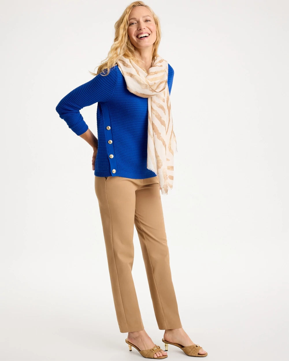 Button-Detail Pullover Sweater - US 6727