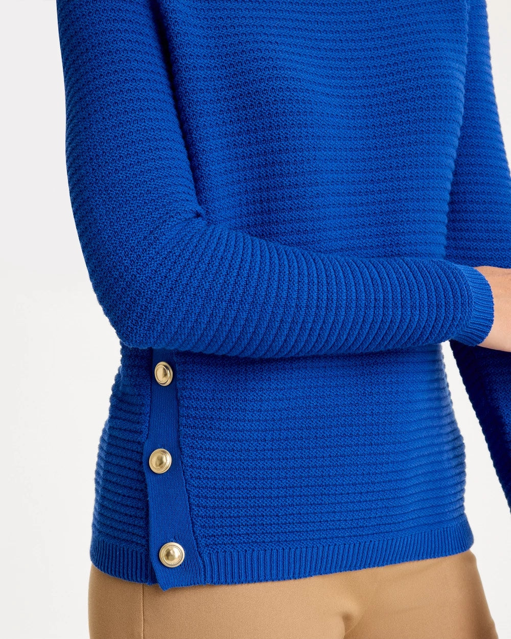Button-Detail Pullover Sweater - US 6727